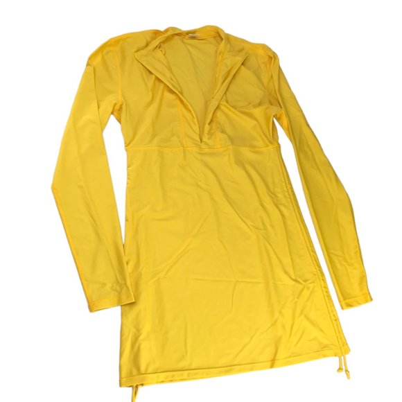 SAILBEE Swim Coverup Dress UPF Sun Protection Yellow Long Sleeve L Rash Guard - Picture 8 of 10